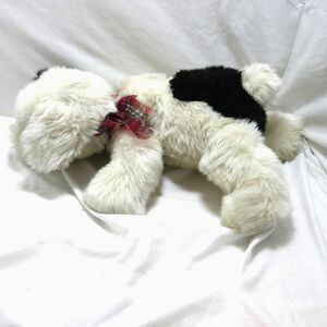 Gund Furry Shaggy Puppy Dog 41333 Black and White 18" Soft Stuffed Animal Plush